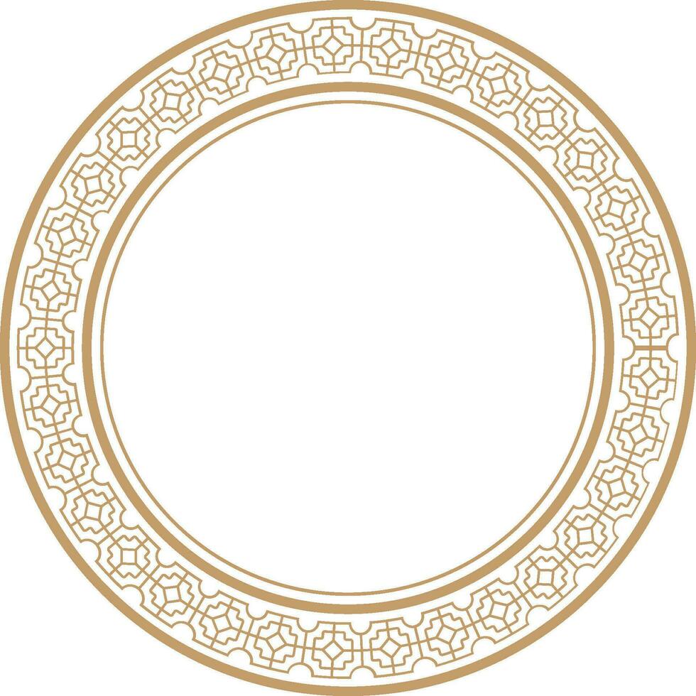chinês dourado círculo quadro, Armação decorativo Projeto. vetor