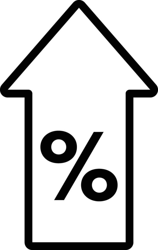 por cento acima ícone . desconto aumentar seta ícone vetor . percentagem seta acima ícone