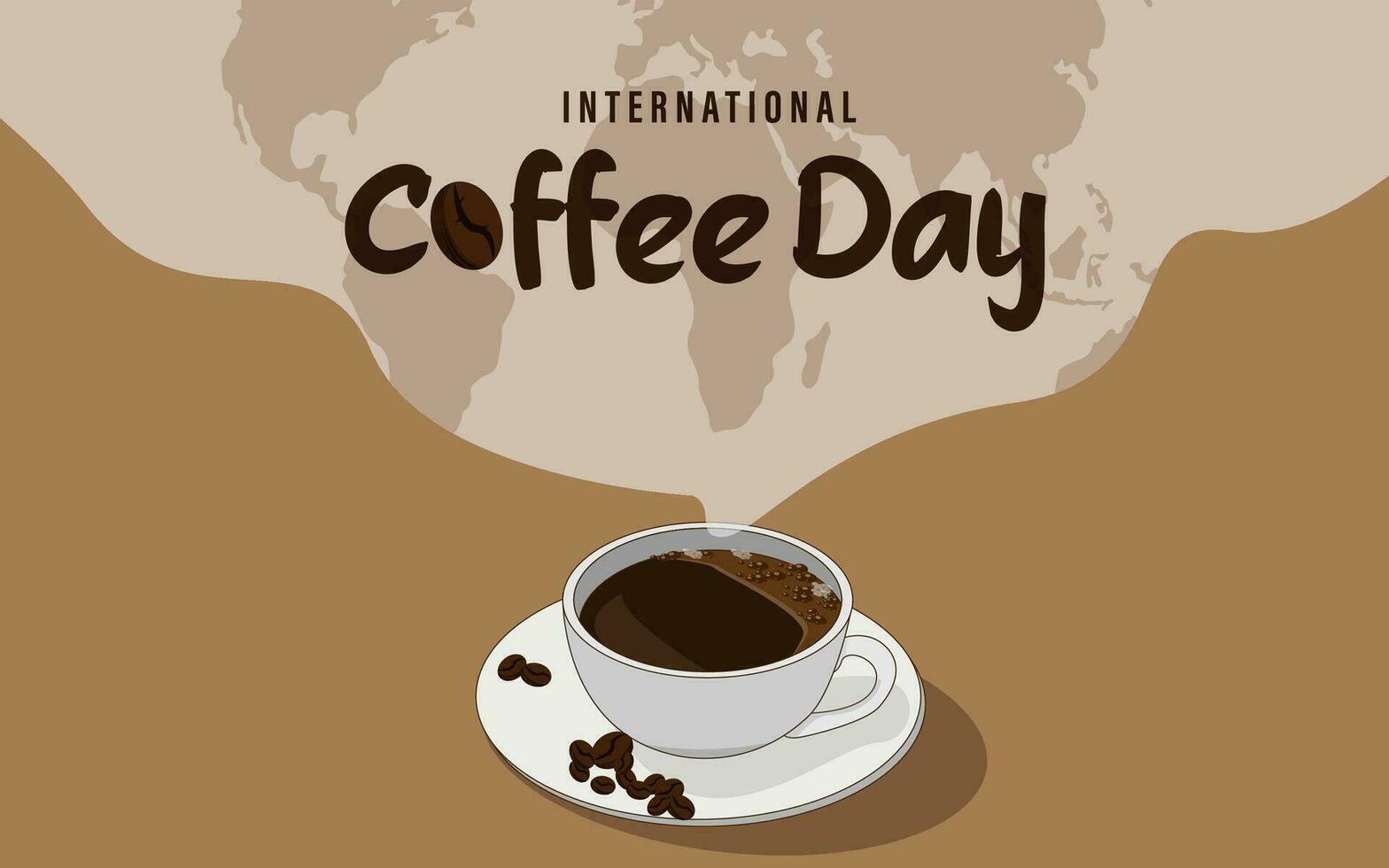 vetor plano internacional café dia fundo