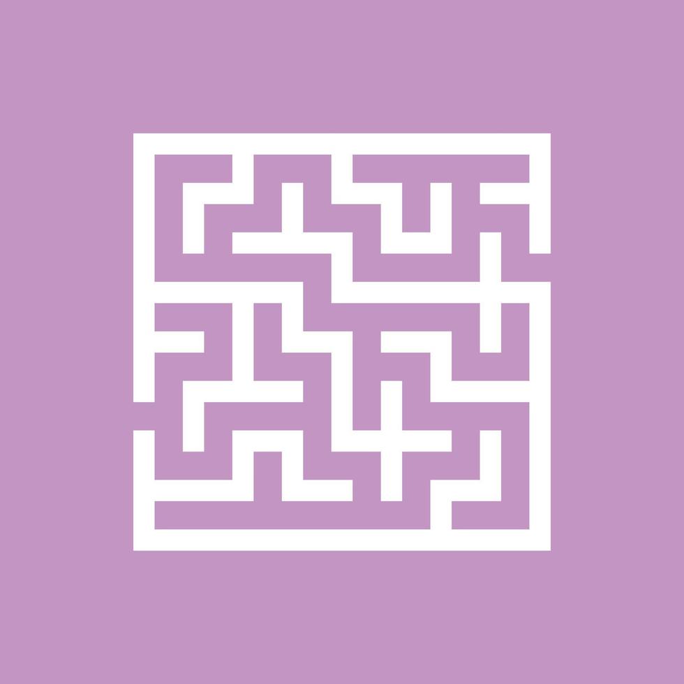 labirinto quadrado abstrato. jogo para crianças. quebra-cabeça para crianças. uma entrada, uma saída. enigma do labirinto. ilustração em vetor plana isolada na cor de fundo.
