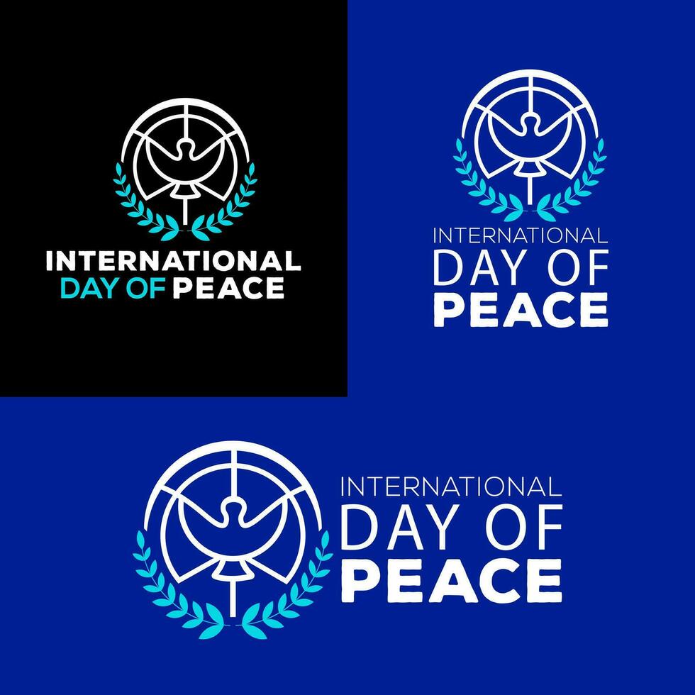 internacional dia do paz. modelo bandeira, cartão, poster com texto inscrição. vetor