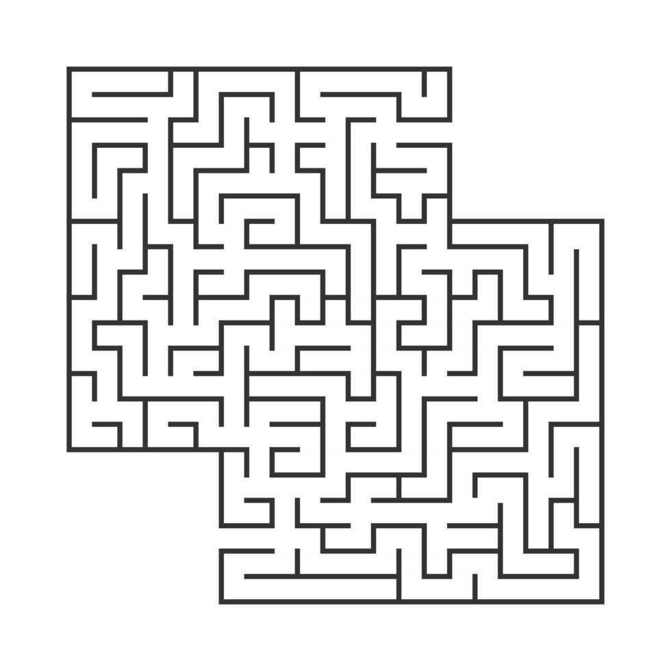 labirinto quadrado abstrato. jogo para crianças. quebra-cabeça para crianças. enigma do labirinto. ilustração em vetor plana isolada no fundo branco. com lugar para sua imagem.