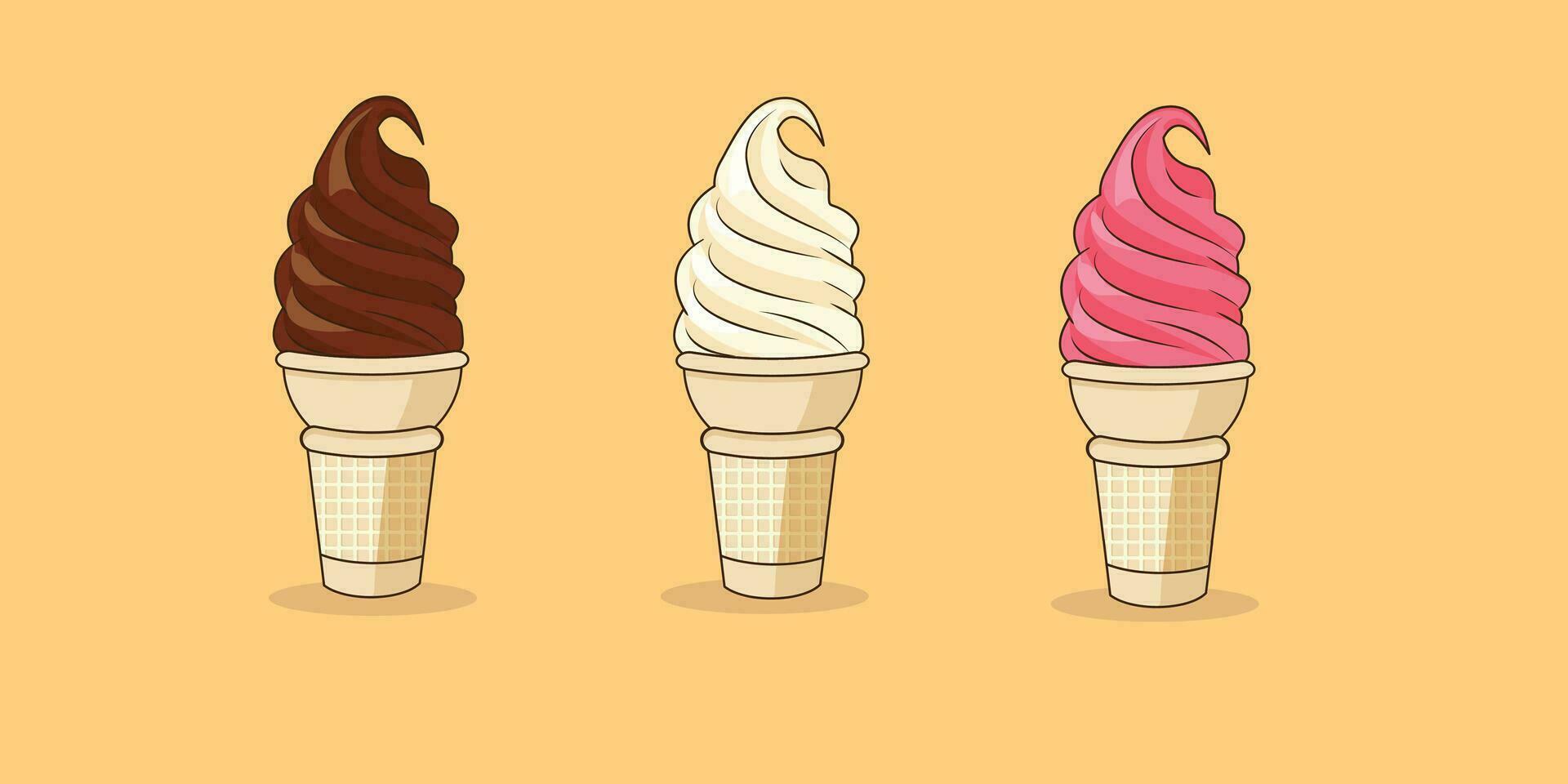 ilustração vetor gráfico do 2 variante sabor gelo cone