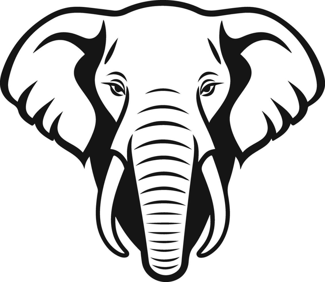 silhueta logotipo elefante cabeça vetor ilustração