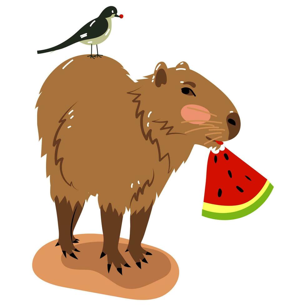 fofa ilustração do capivara com desapontado mão gesto meme