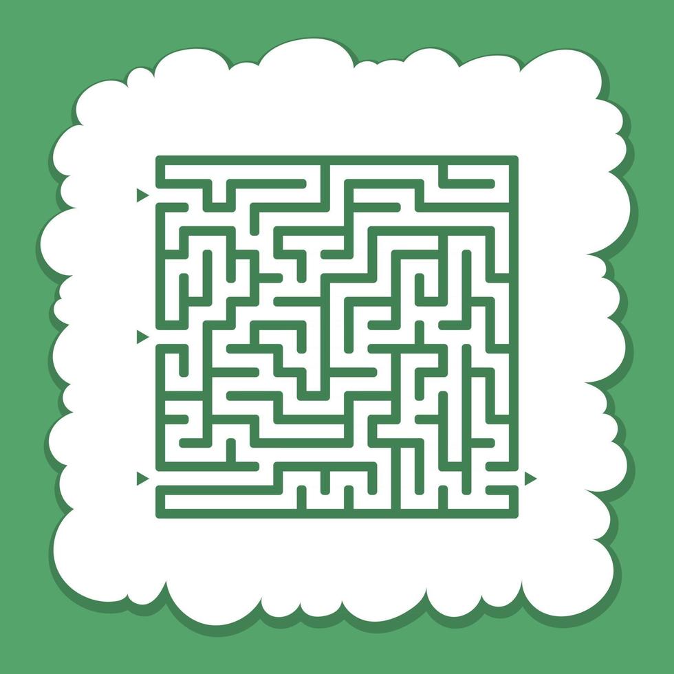 labirinto quadrado abstrato. jogo para crianças. quebra-cabeça para crianças. encontre o caminho certo. enigma do labirinto. ilustração em vetor plana isolada na cor de fundo.