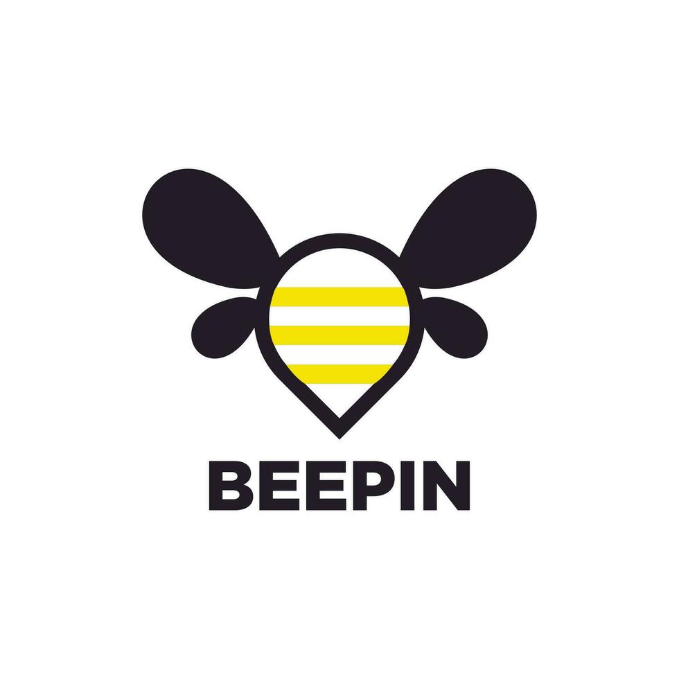 elegante companhia logotipo vetor abelha localização. Prêmio vetor inspiração