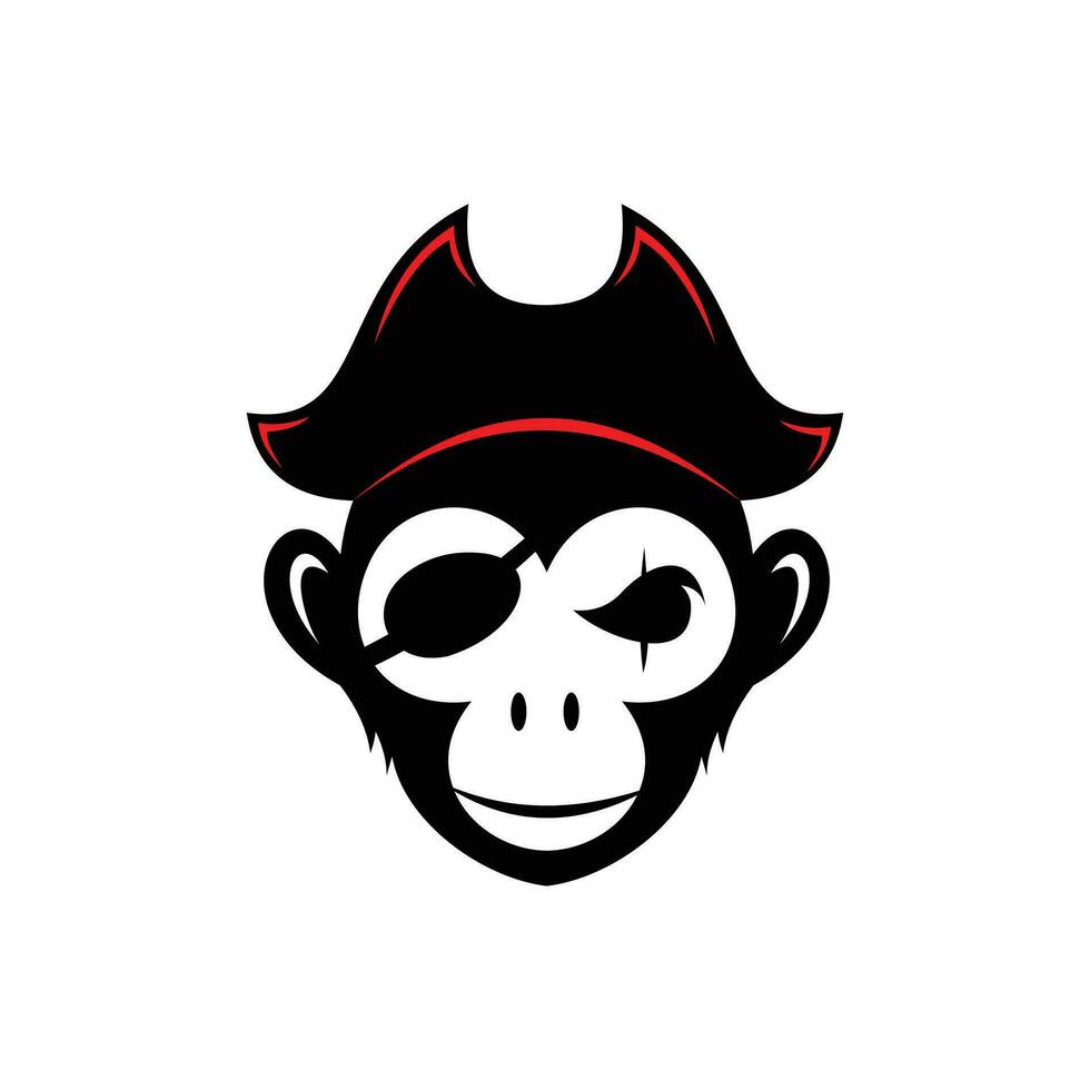 moderno vetor profissional logotipo emblema piratas macaco