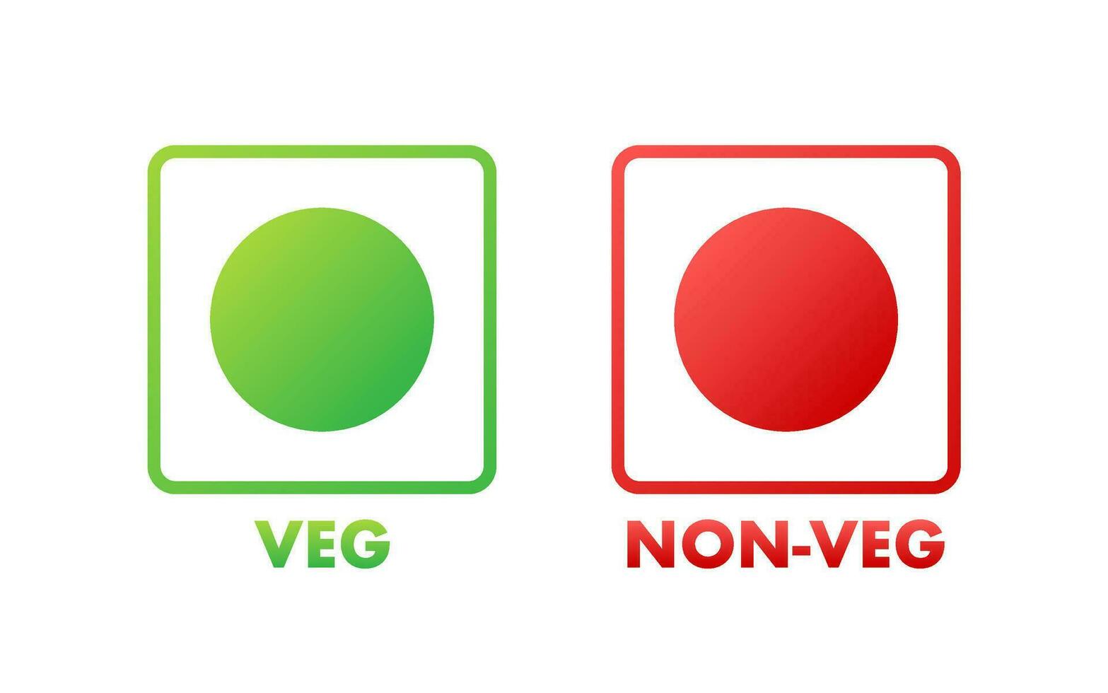 veg e não vegetariano mínimo sinal, rótulo. veg Comida ícone. vetor estoque ilustração.