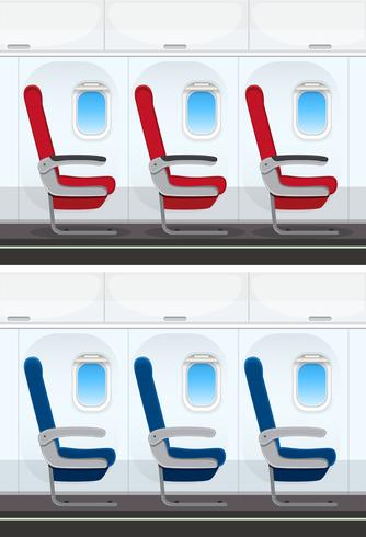 Conjunto de layout do assento de avião vetor