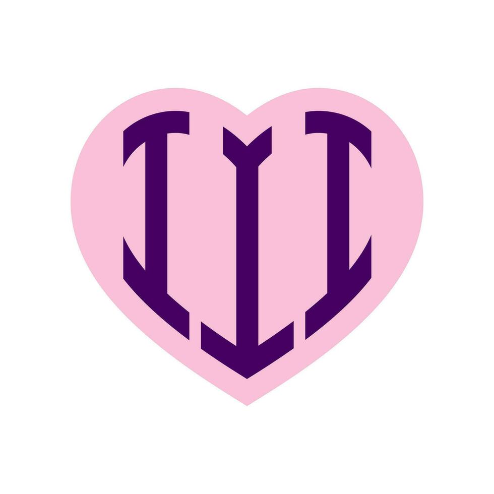 logotipo Eu coração monograma 3 cartas alfabeto Fonte amor logotipo namorados logótipo bordado vetor