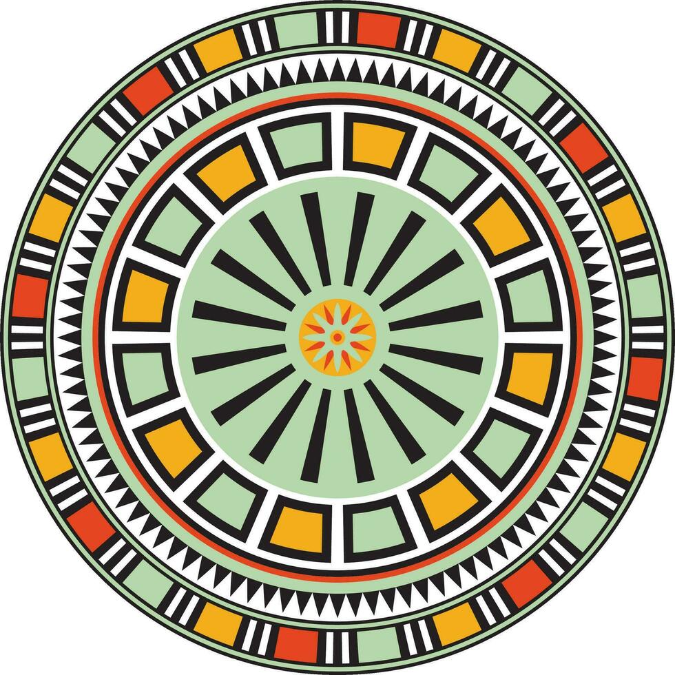 vetor colorida volta egípcio ornamento. sem fim círculo, anel do antigo Egito. geométrico africano quadro, Armação