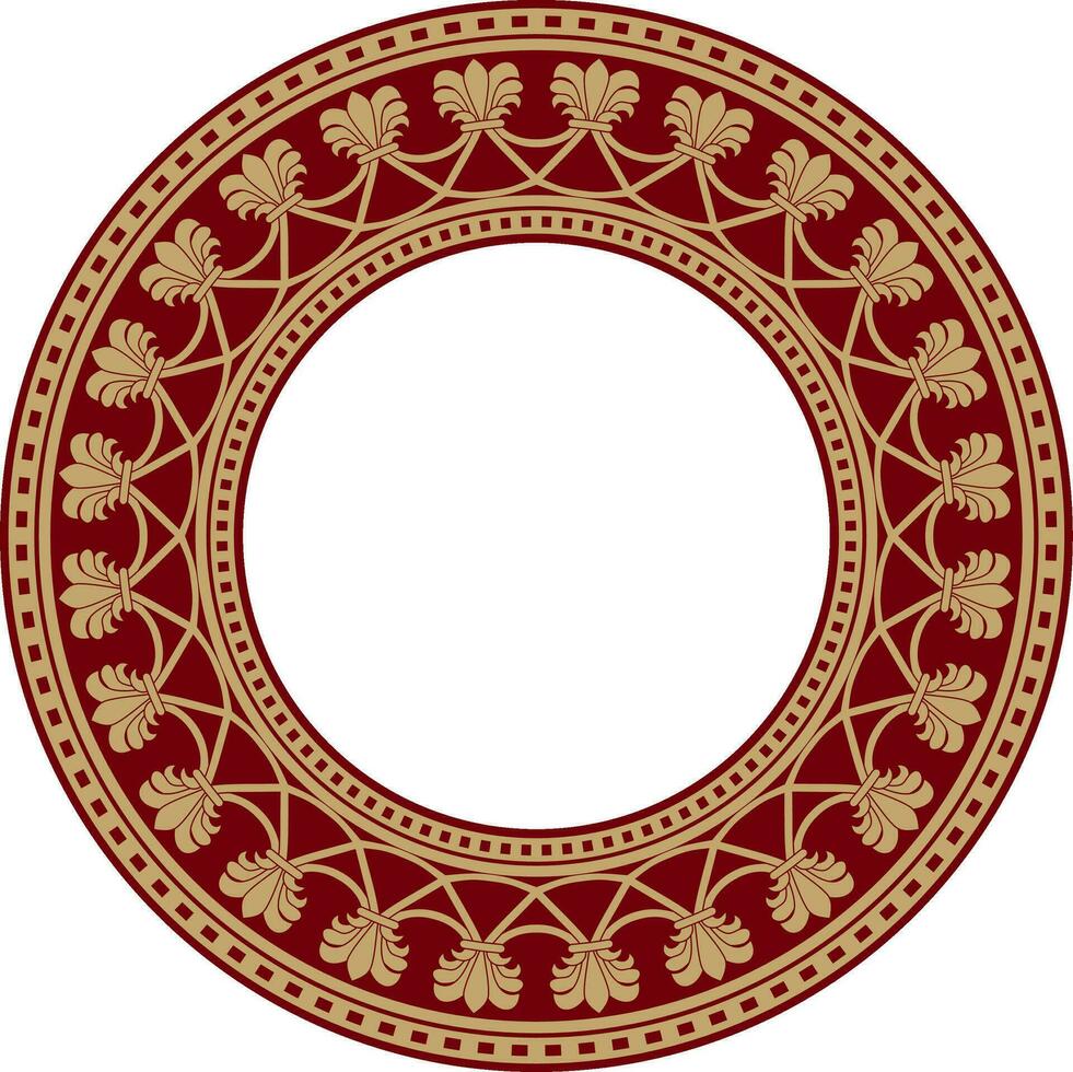 vetor volta vermelho e ouro nacional persa ornamento. círculo, quadro, fronteira étnico padronizar do iraniano civilização
