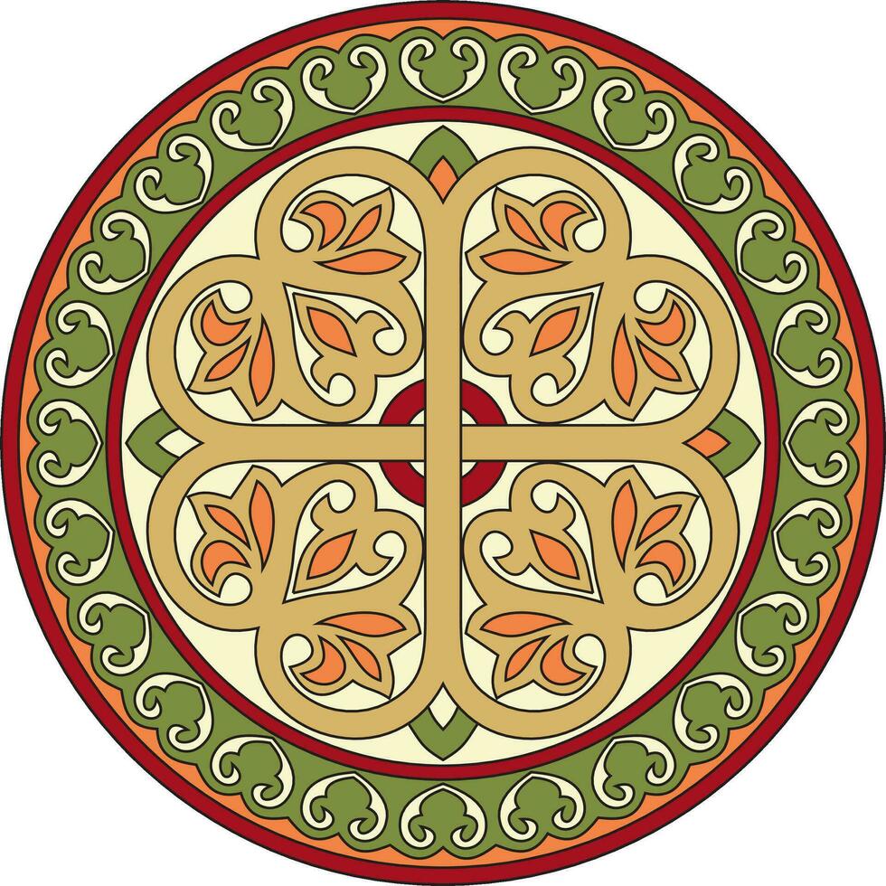 vetor colori volta antigo bizantino ornamento. clássico círculo do a Oriental romano Império, Grécia. padronizar motivos do Constantinopla