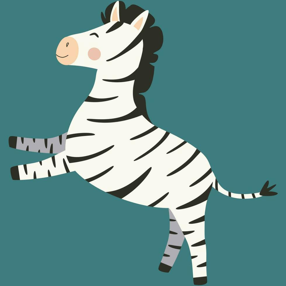 vetor ilustração do zebra personagem dentro desenho animado estilo