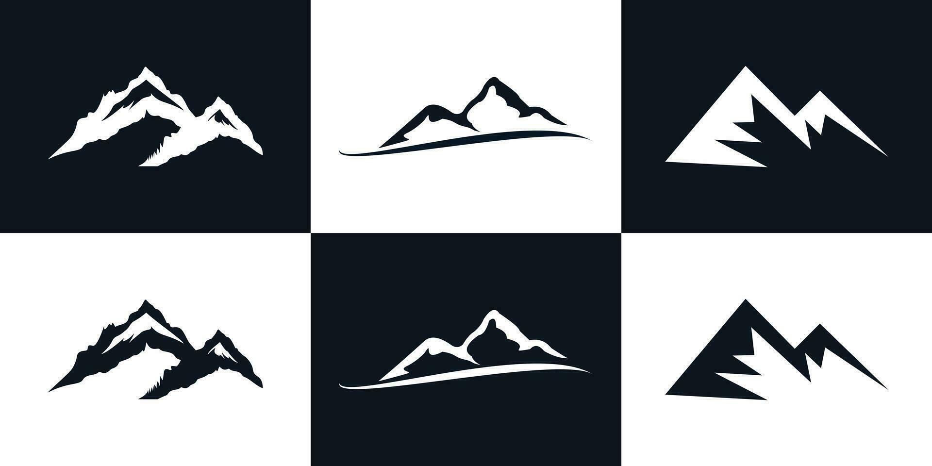 conjunto do montanha logotipo coleção com criativo estilo Prêmio vetor