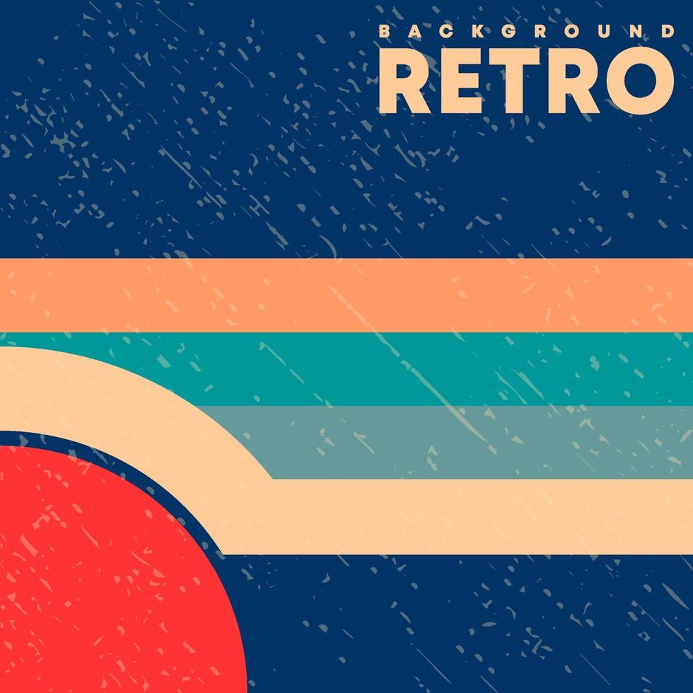 fundo de design retro com textura grunge vintage e linhas coloridas. ilustração vetorial. vetor