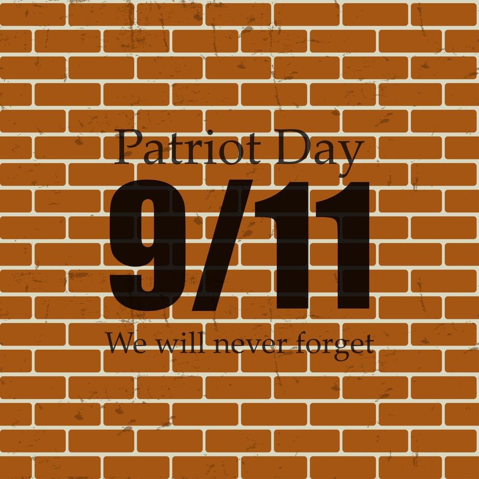 etiqueta do dia do patriota 11-9, nunca esqueceremos o vetor ilustr