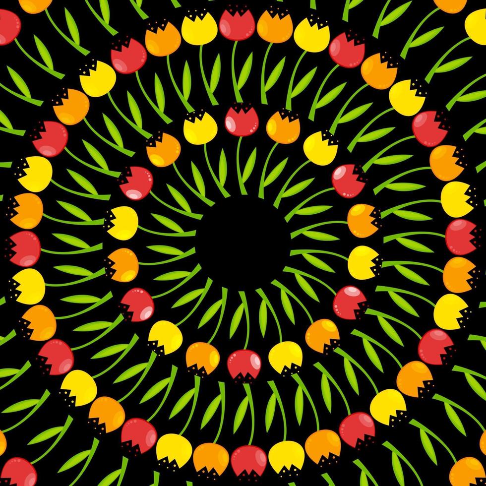 fundo floral com ilustração vetorial de tulipas vetor