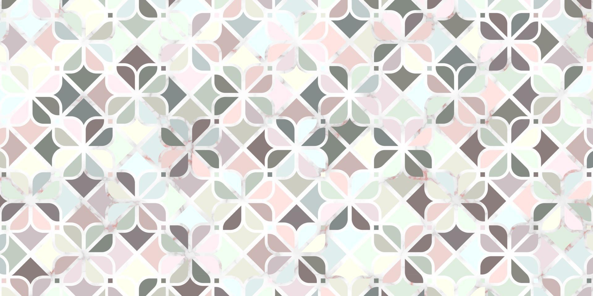 padrão geométrico abstrato sem costura design floral cor pastel com linha de mármore fundo elegante vetor