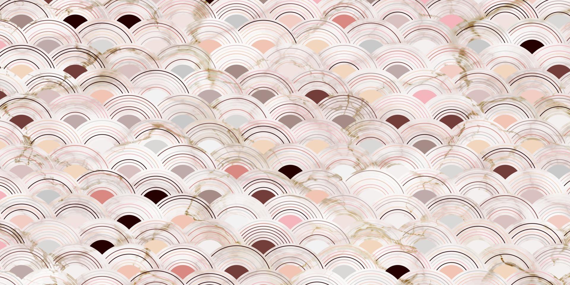 Círculos de padrão geométrico abstrato sem costura sobrepostos a um fundo rosa vetor
