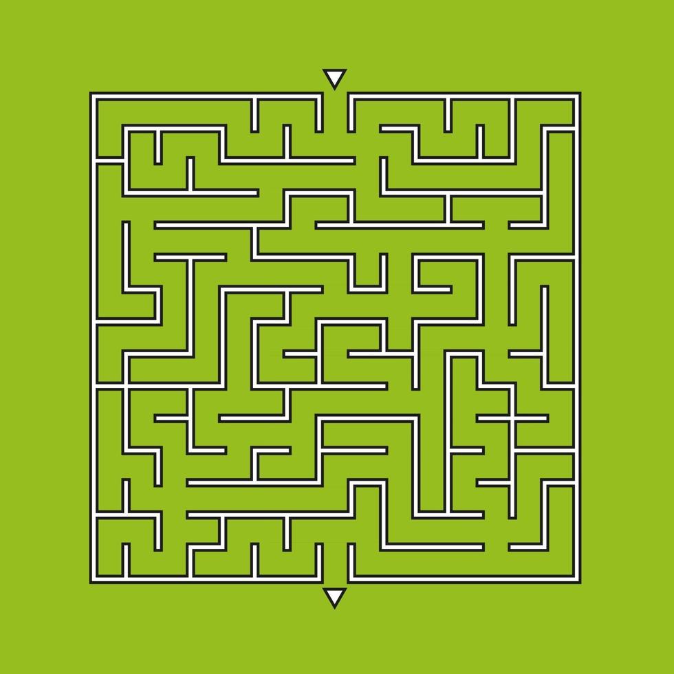 labirinto quadrado abstrato. um jogo interessante e útil para crianças. puzzle infantil com uma entrada e uma saída. enigma do labirinto. ilustração em vetor plana simples isolada na cor de fundo.