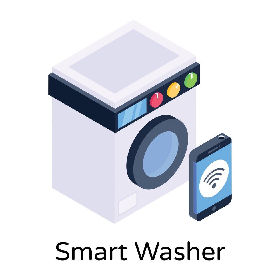 lavadora inteligente automática vetor