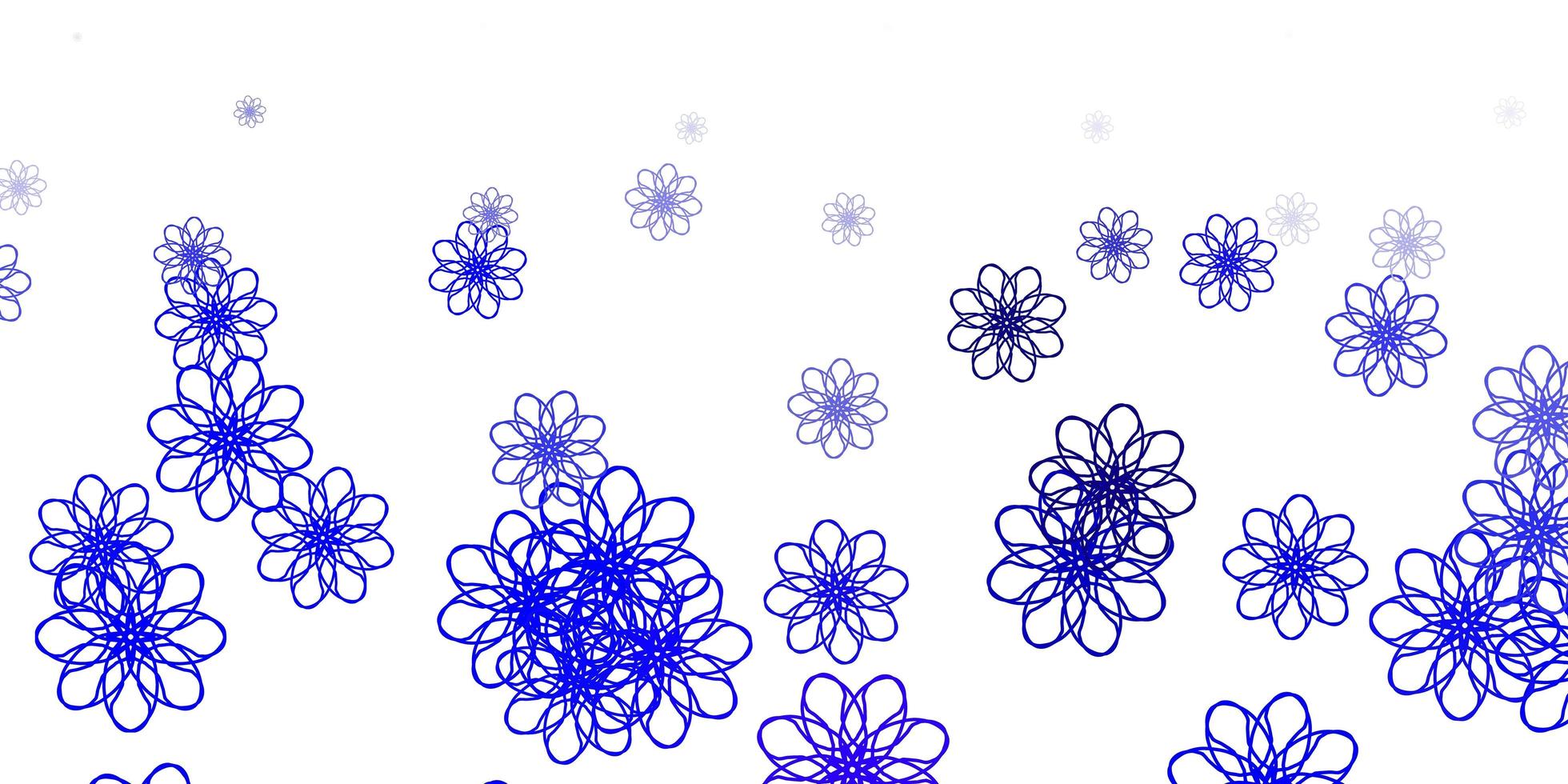 fundo azul claro do doodle do vetor com flores.