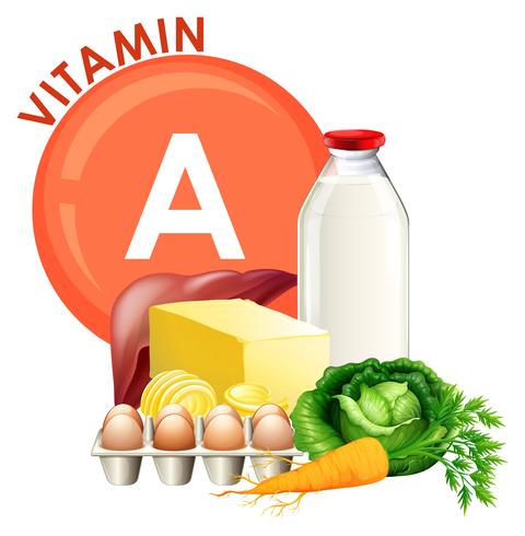 Um conjunto de vitamina A Food vetor