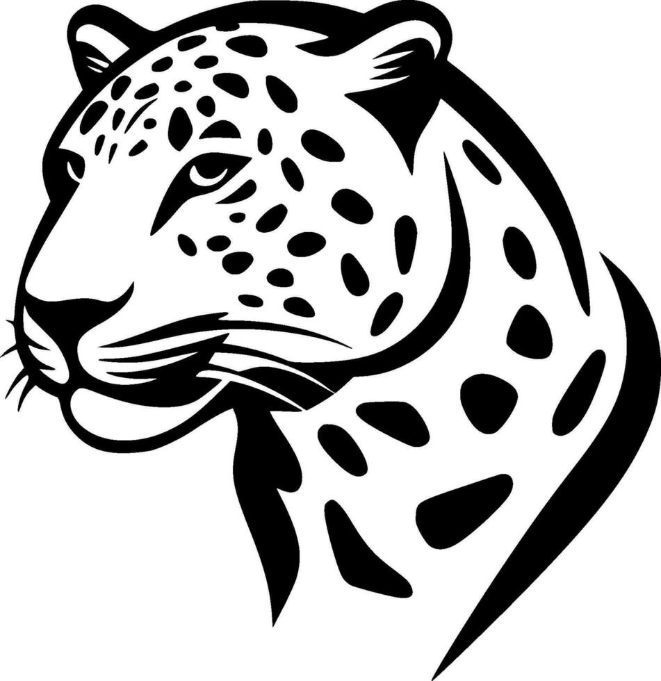 leopardo - Preto e branco isolado ícone - vetor ilustração