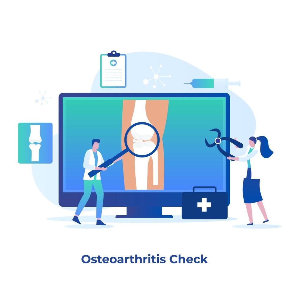 ilustração plana do conceito de verificação de osteoartrite vetor