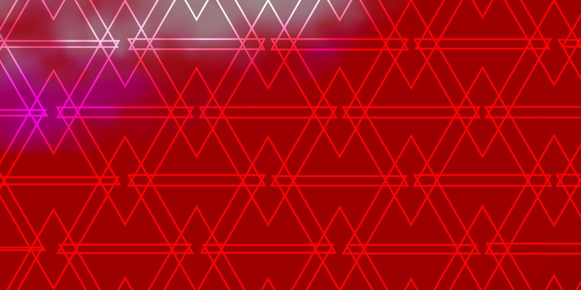 pano de fundo vector vermelho claro com linhas, triângulos.