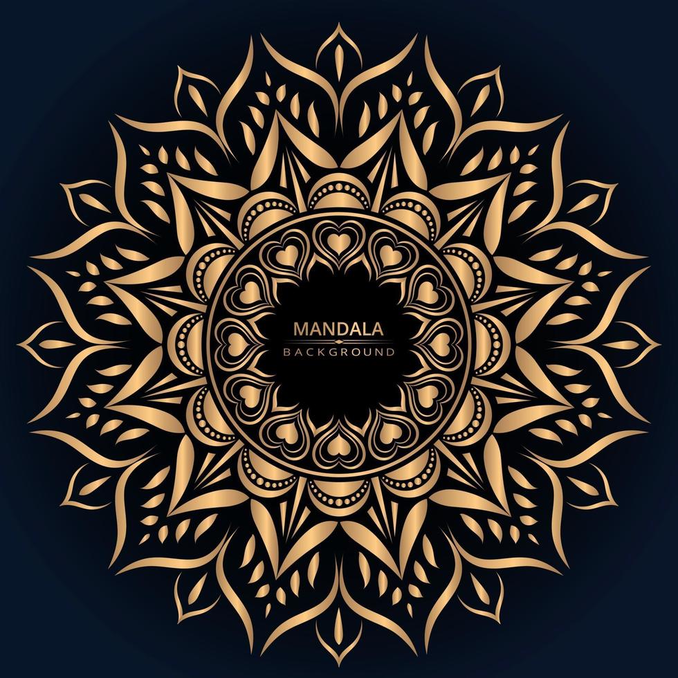 Fundo de design de mandala ornamental de luxo com cor dourada vetor