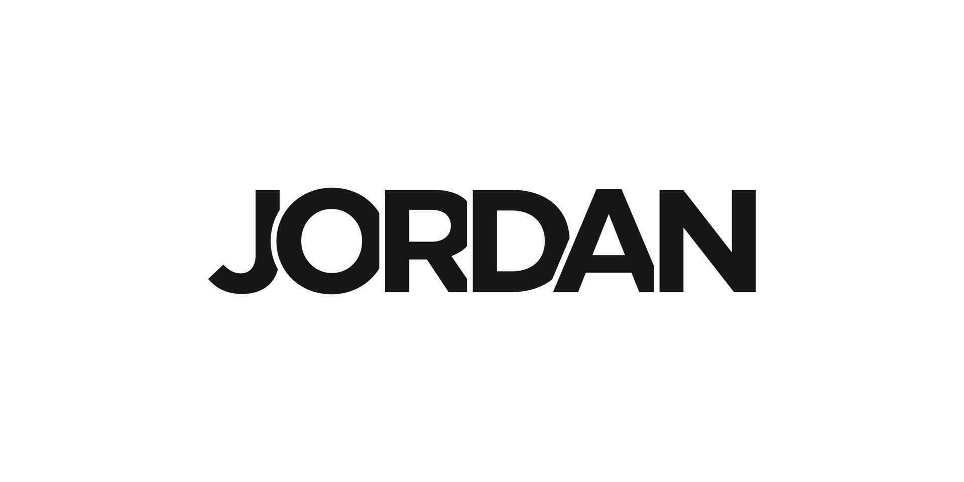 Jordânia emblema. a Projeto características uma geométrico estilo, vetor ilustração com negrito tipografia dentro uma moderno Fonte. a gráfico slogan rotulação.
