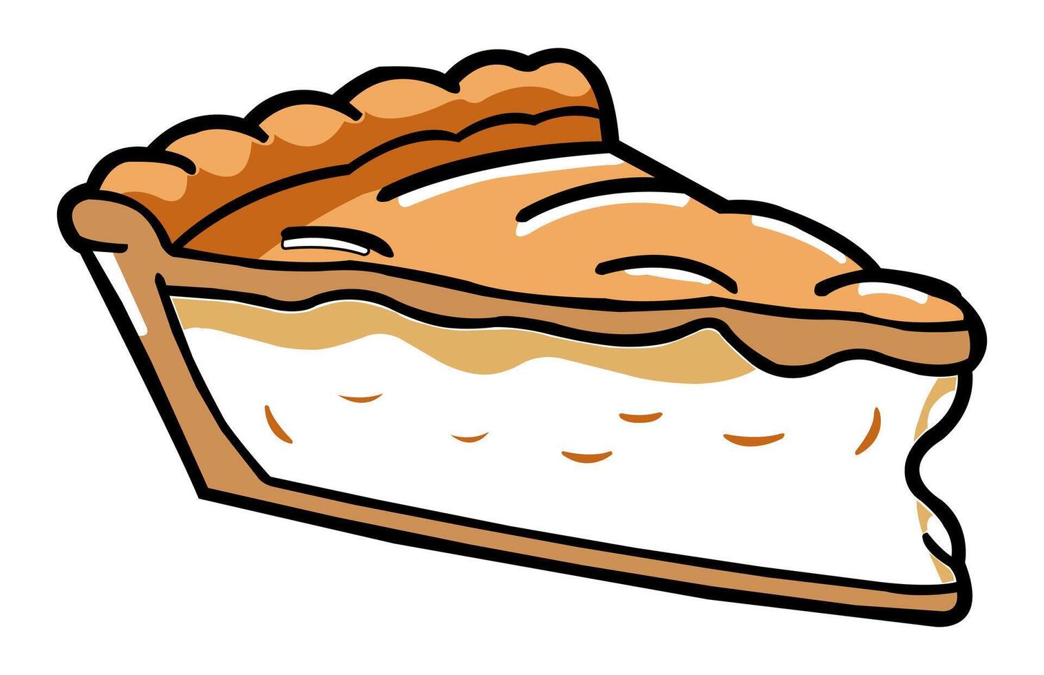 maçã torta fatia plano vetor ícone ilustração, fofa fatia do maçã torta.