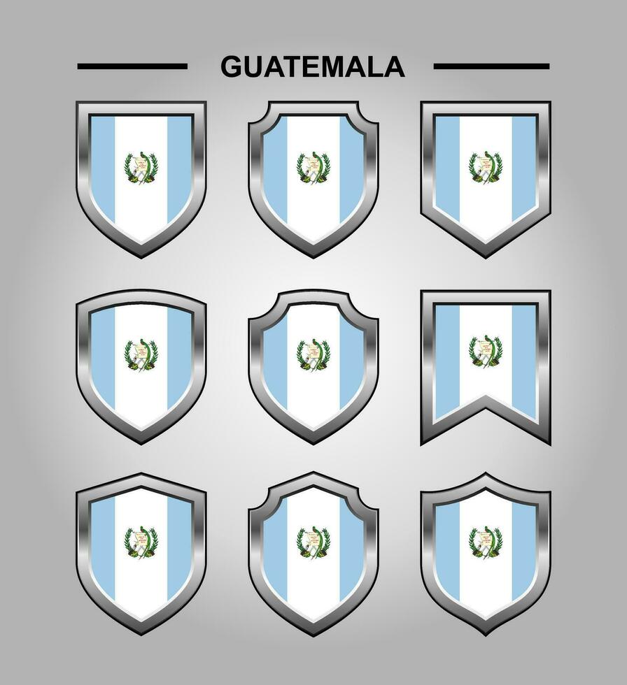 Guatemala nacional emblemas bandeira com luxo escudo vetor