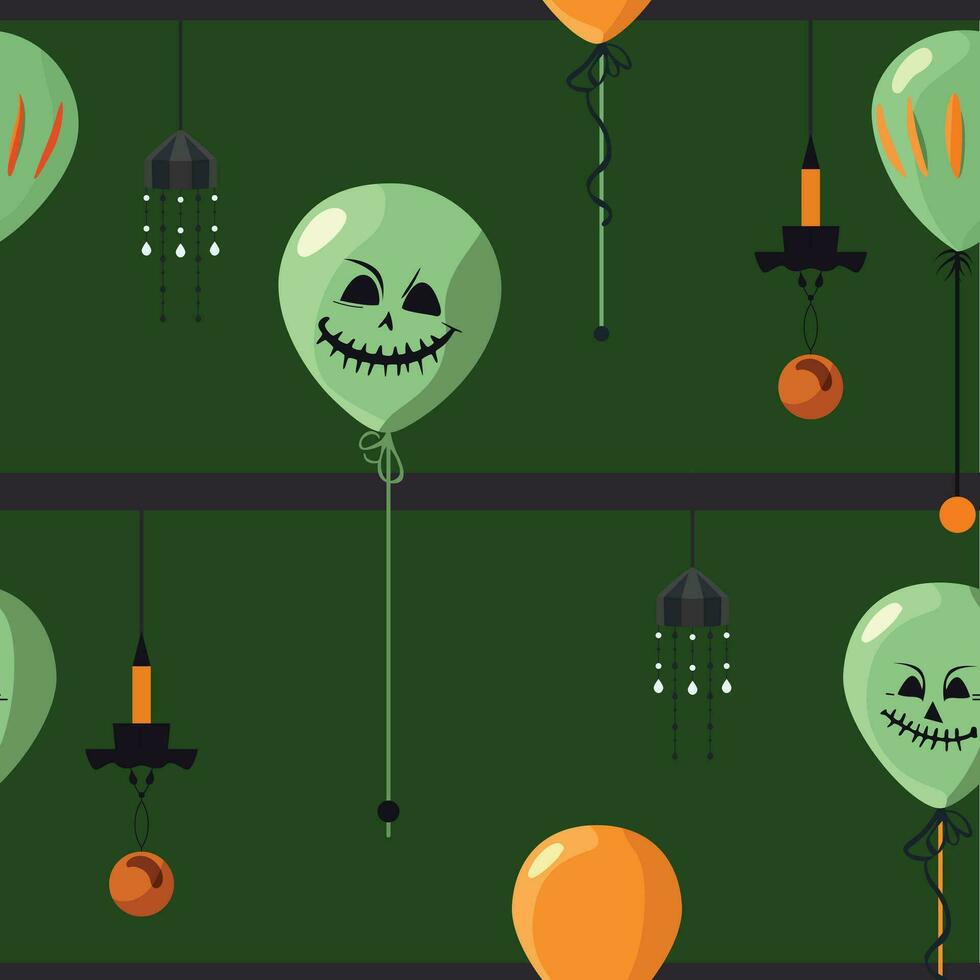 assustador dia das Bruxas desenho animado balões padronizar - arrepiante festa decorações e Diversão feriado Projeto vetor