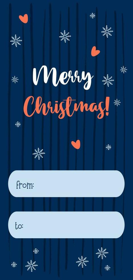 alegre Natal presente cartão marcação. natal vertical cartão postal. vetor ilustração. Novo ano coleção.