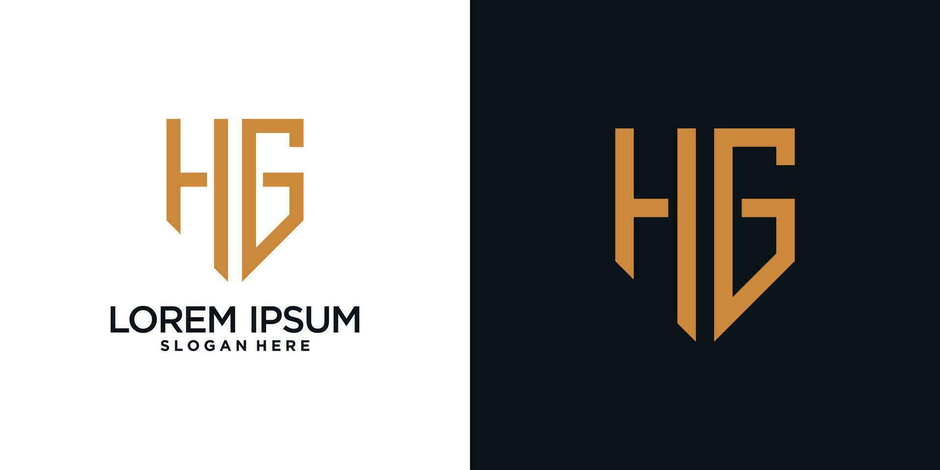 monograma logotipo Projeto inicial carta h combinado com escudo elemento e criativo conceito vetor