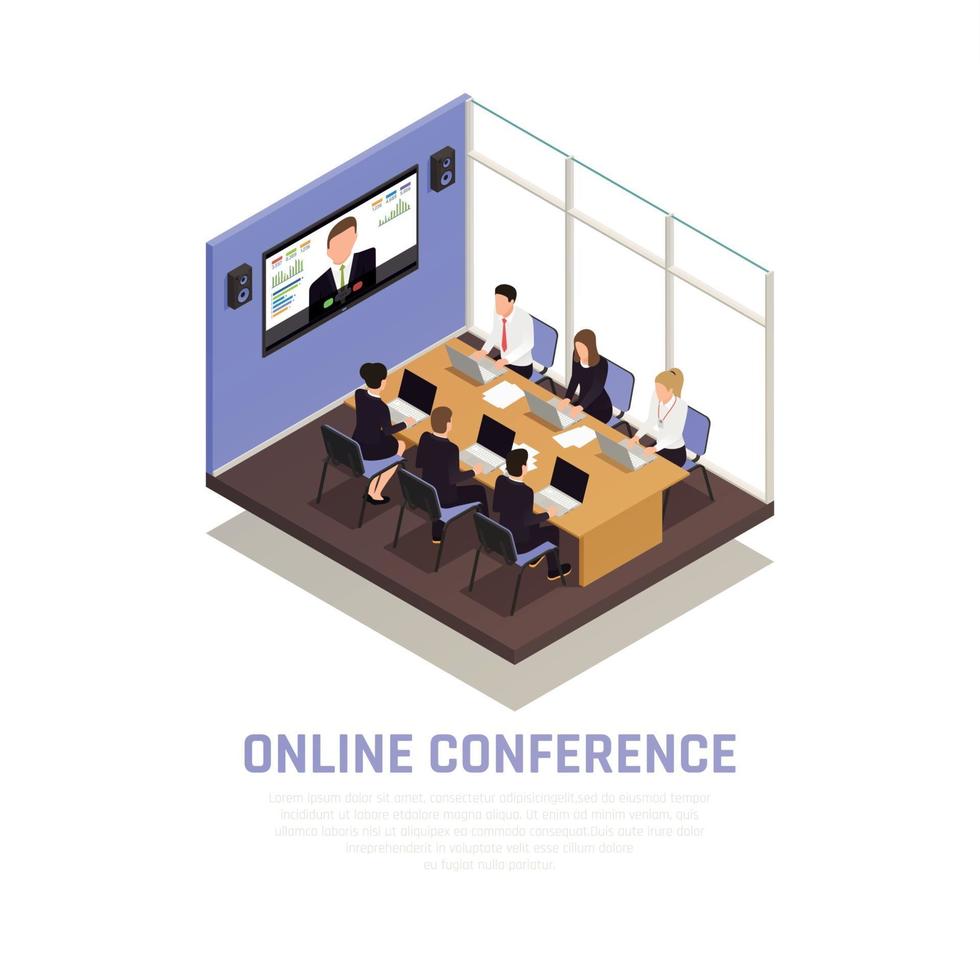 ilustração em vetor conceito conferência de negócios