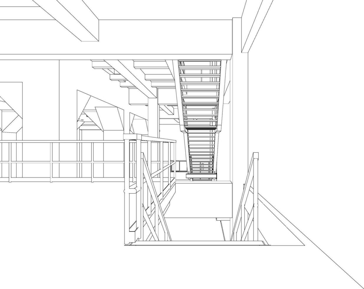 3d ilustração do industrial construção vetor