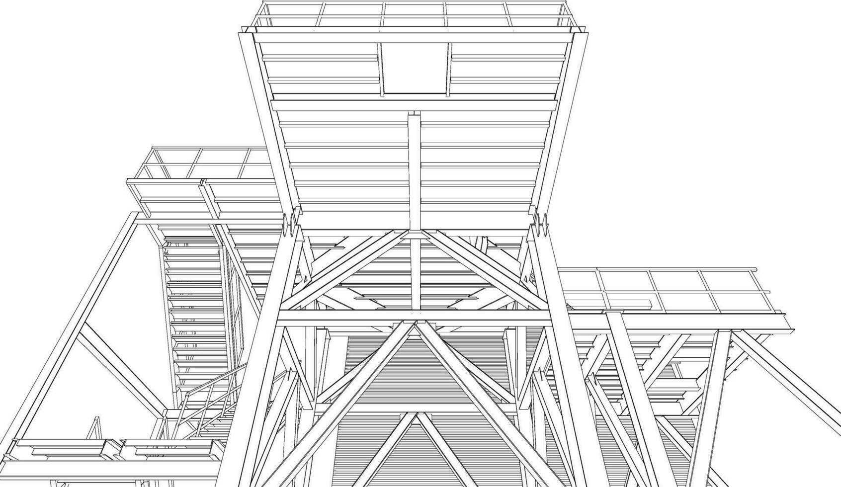 3d ilustração do industrial construção vetor