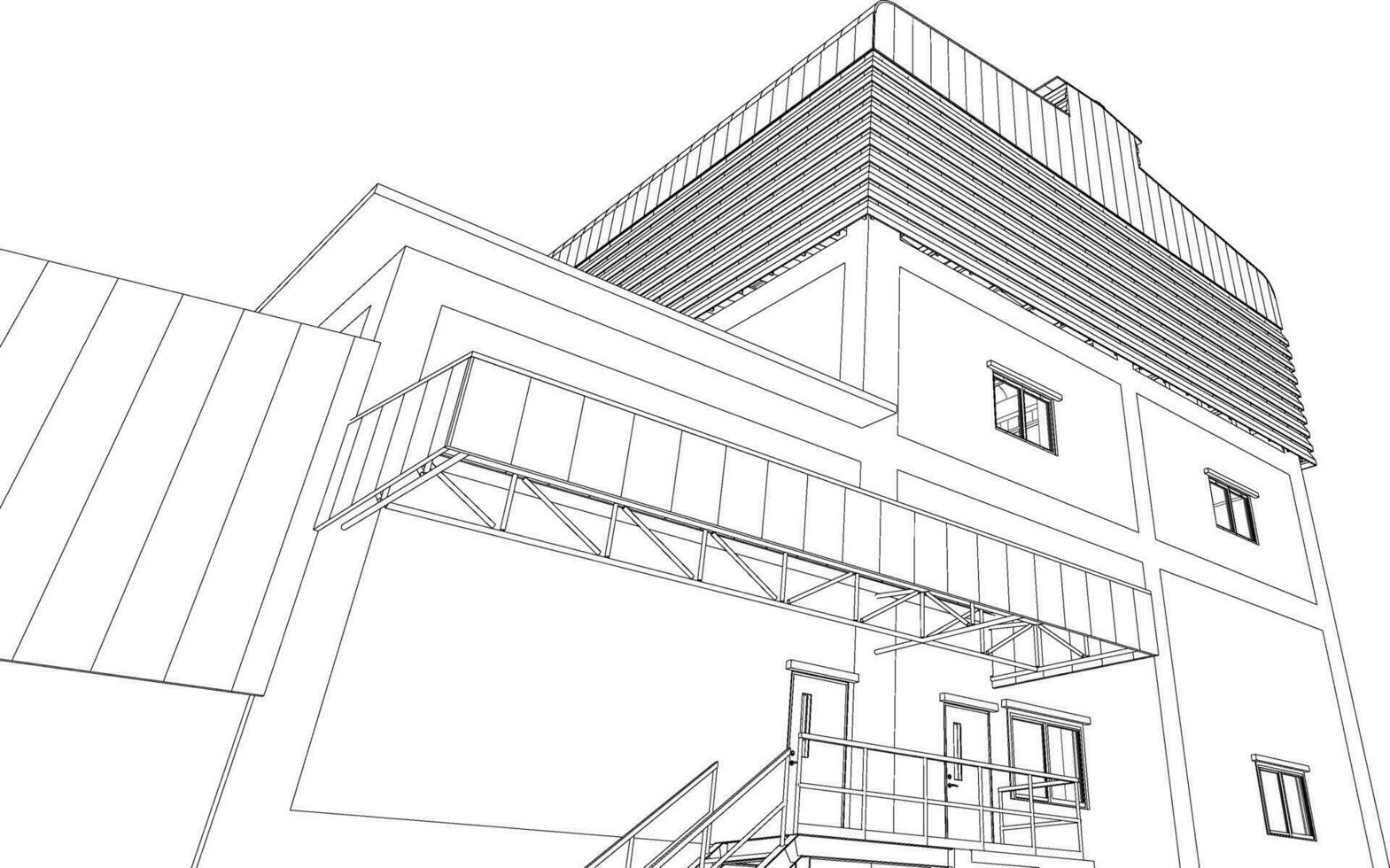 3d ilustração do industrial construção vetor