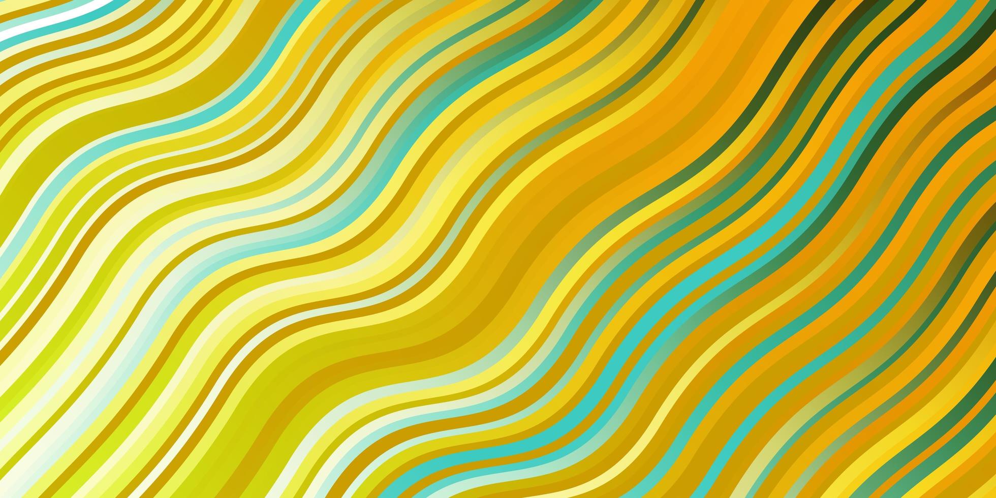 de fundo vector verde e amarelo claro com linhas curvas.