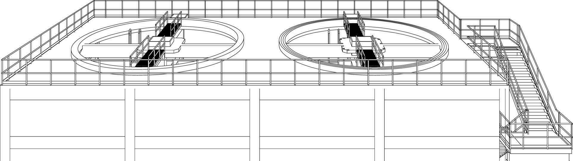 3d ilustração do industrial construção vetor