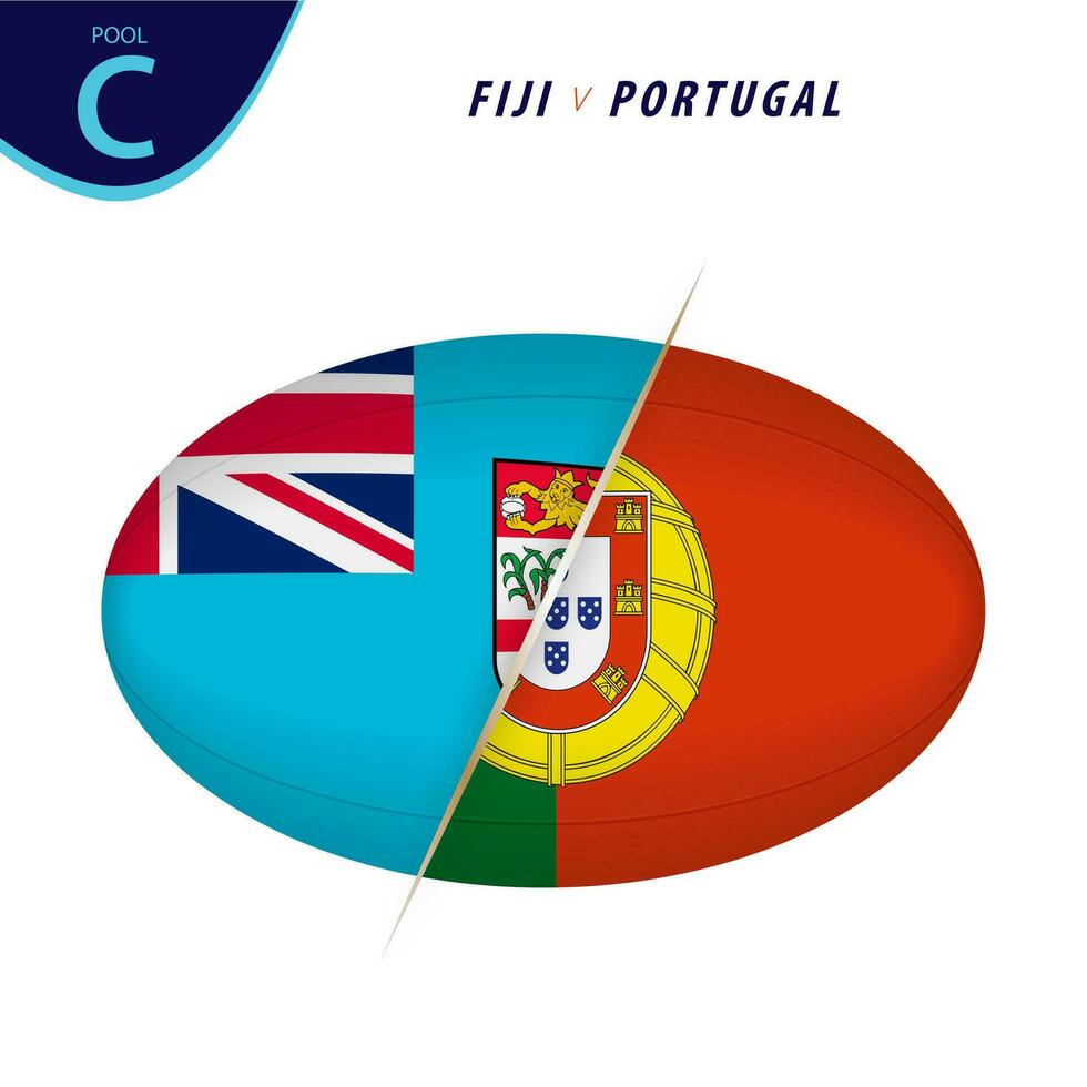 rúgbi concorrência fiji v Portugal . rúgbi versus ícone. vetor
