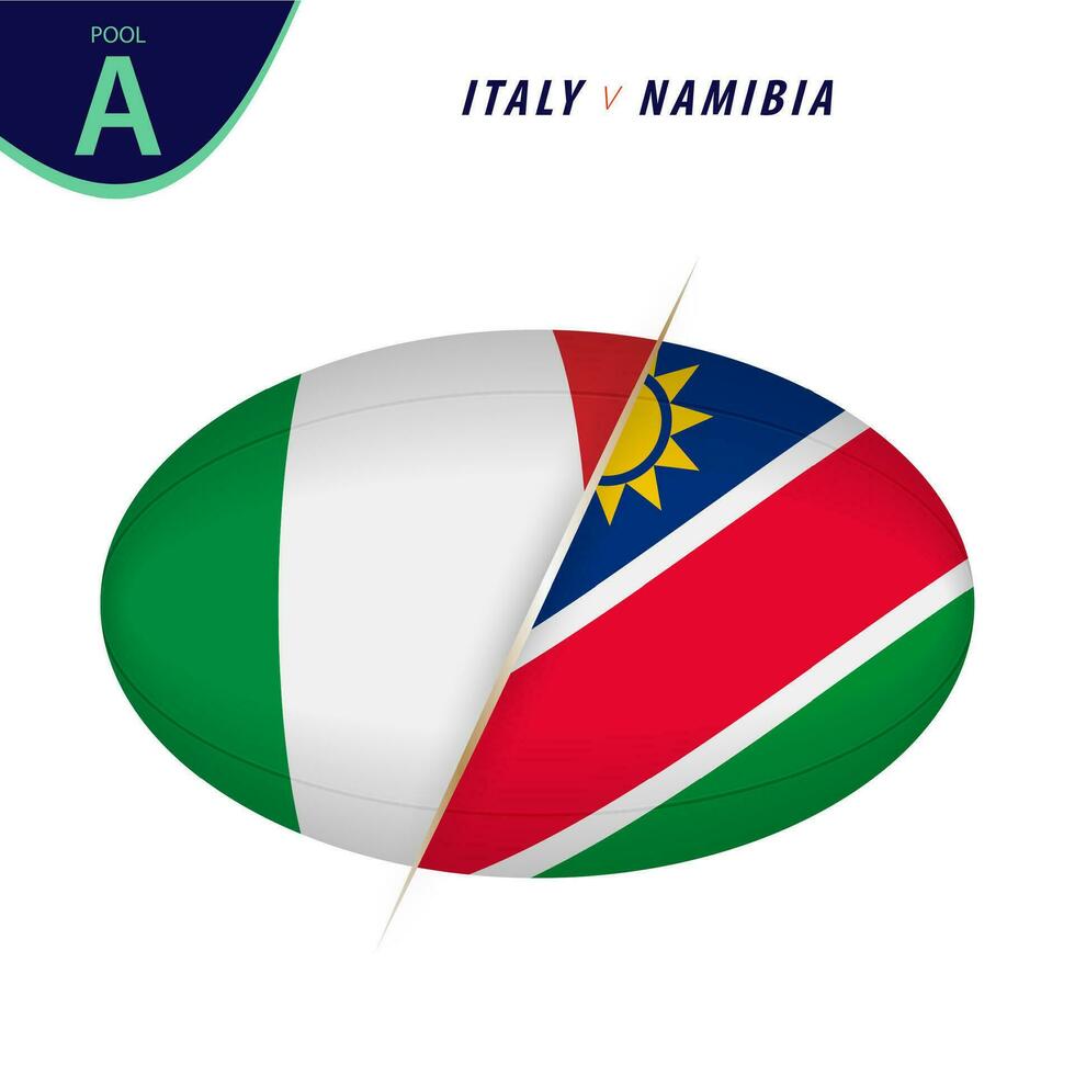 rúgbi concorrência Itália v Namíbia . rúgbi versus ícone. vetor