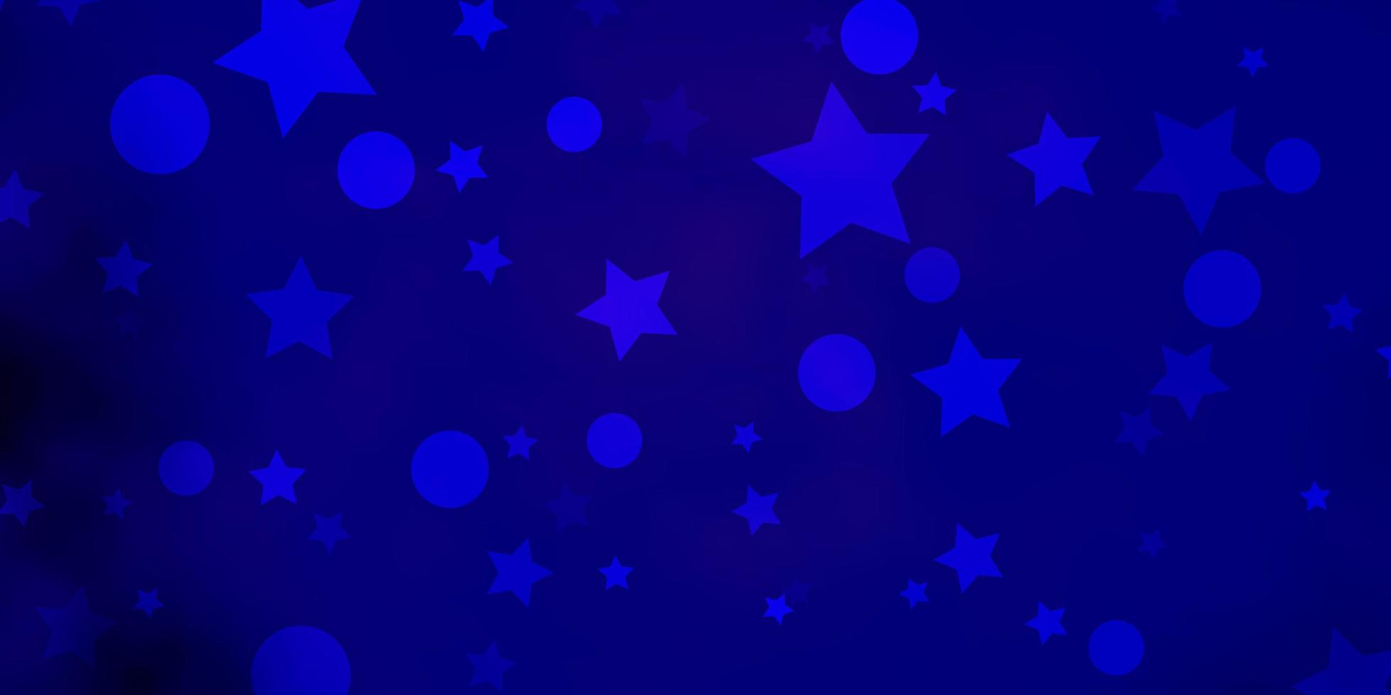 textura vector azul escuro com círculos, estrelas.