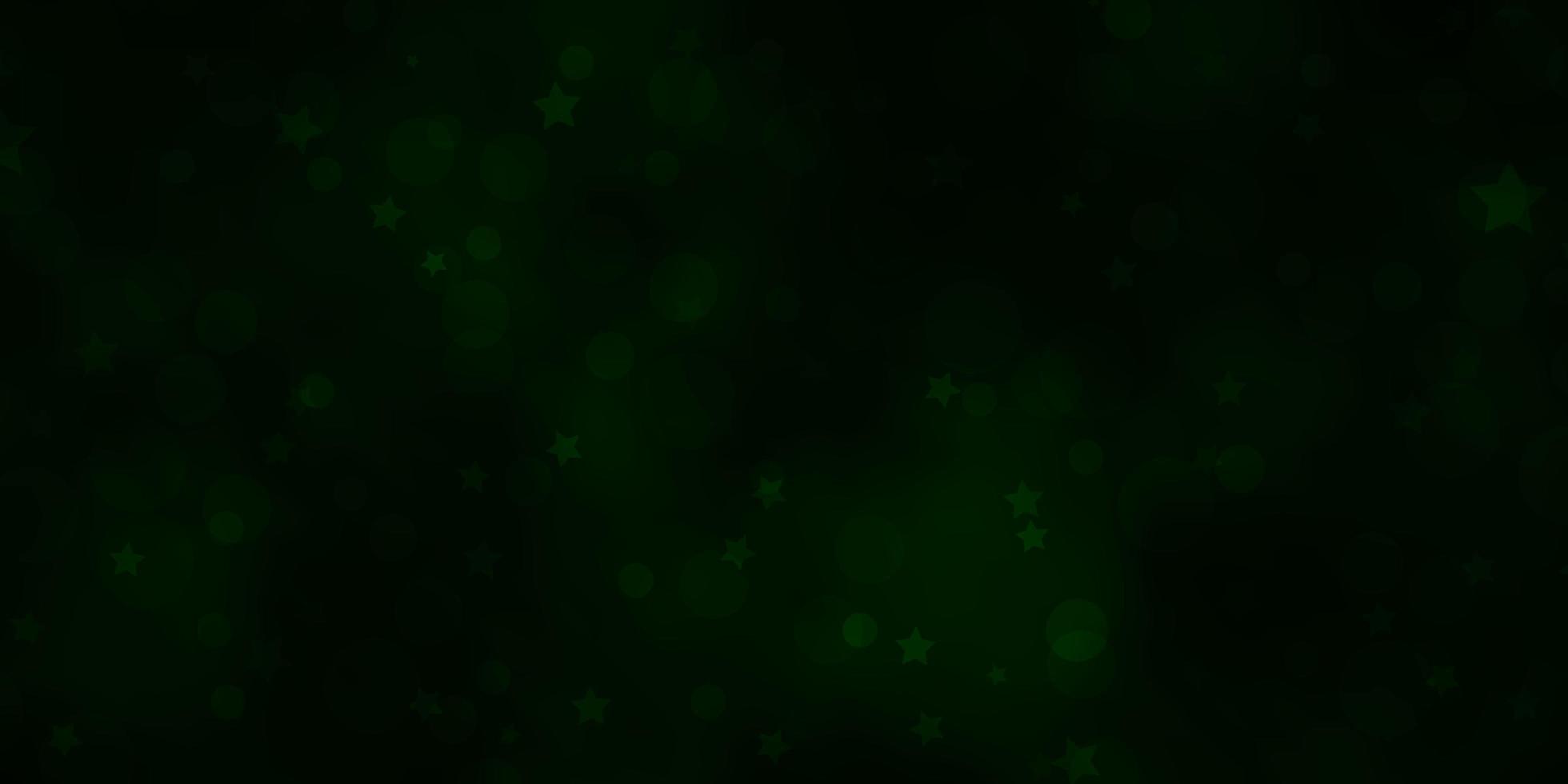 fundo vector verde escuro com círculos, estrelas.