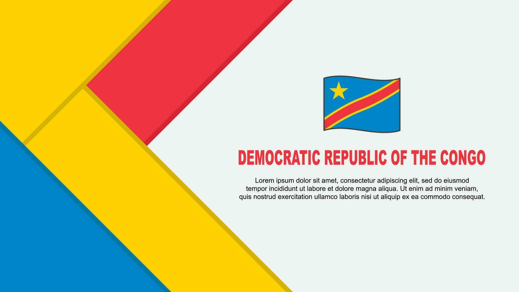 democrático república do a Congo bandeira abstrato fundo Projeto modelo. democrático república do a Congo independência dia bandeira desenho animado vetor ilustração. ilustração